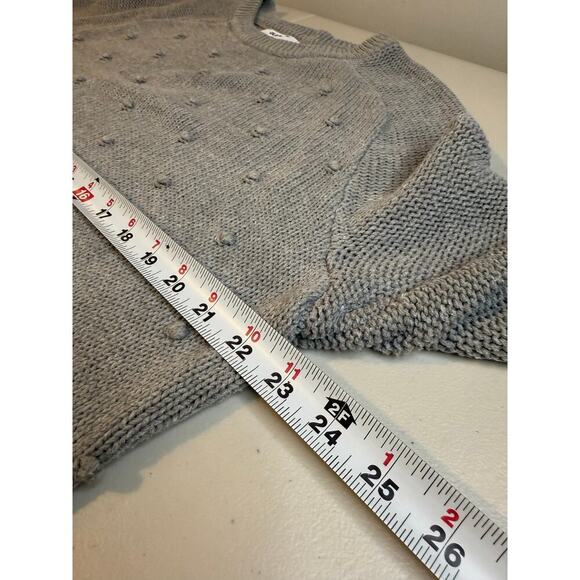 Old Navy Ladies Gray Sweater Raised Knit Accent Long Sleeves Size L - Picture 6 of 7